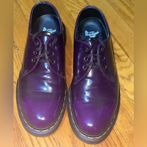 Pair of Gently Used Vegan 1461 Purple Dr Martens Oxfords